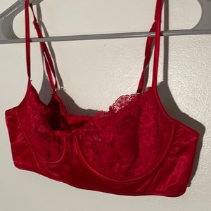 Red lace bralette